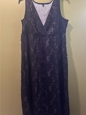 Asymmetrical Black Lace Overlay Dress